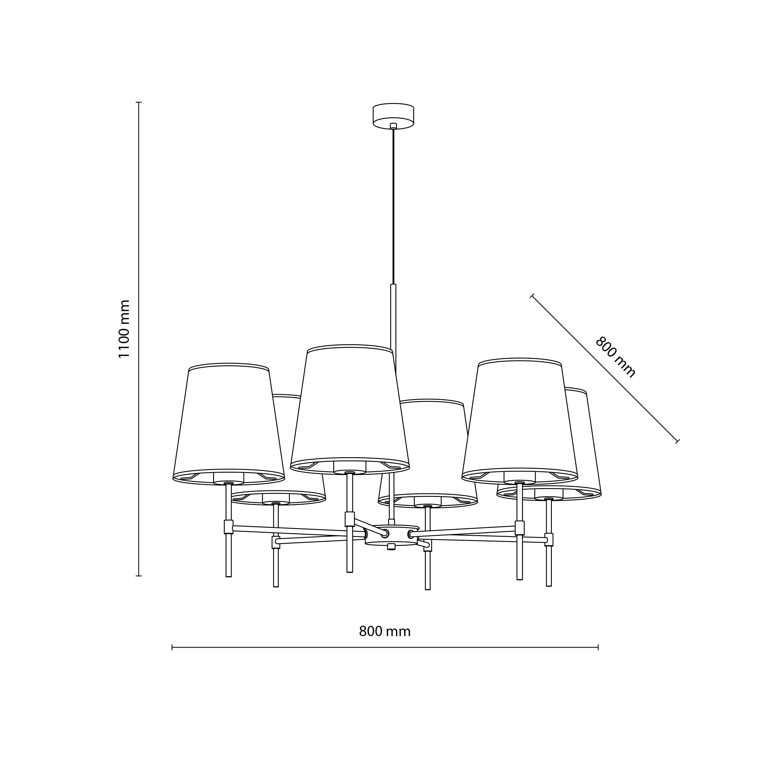 ELIZABETH SABIA LAMPA WISZĄCA 6XE27 ELIZABETH SABIA LAMPA WISZĄCA 6XE27