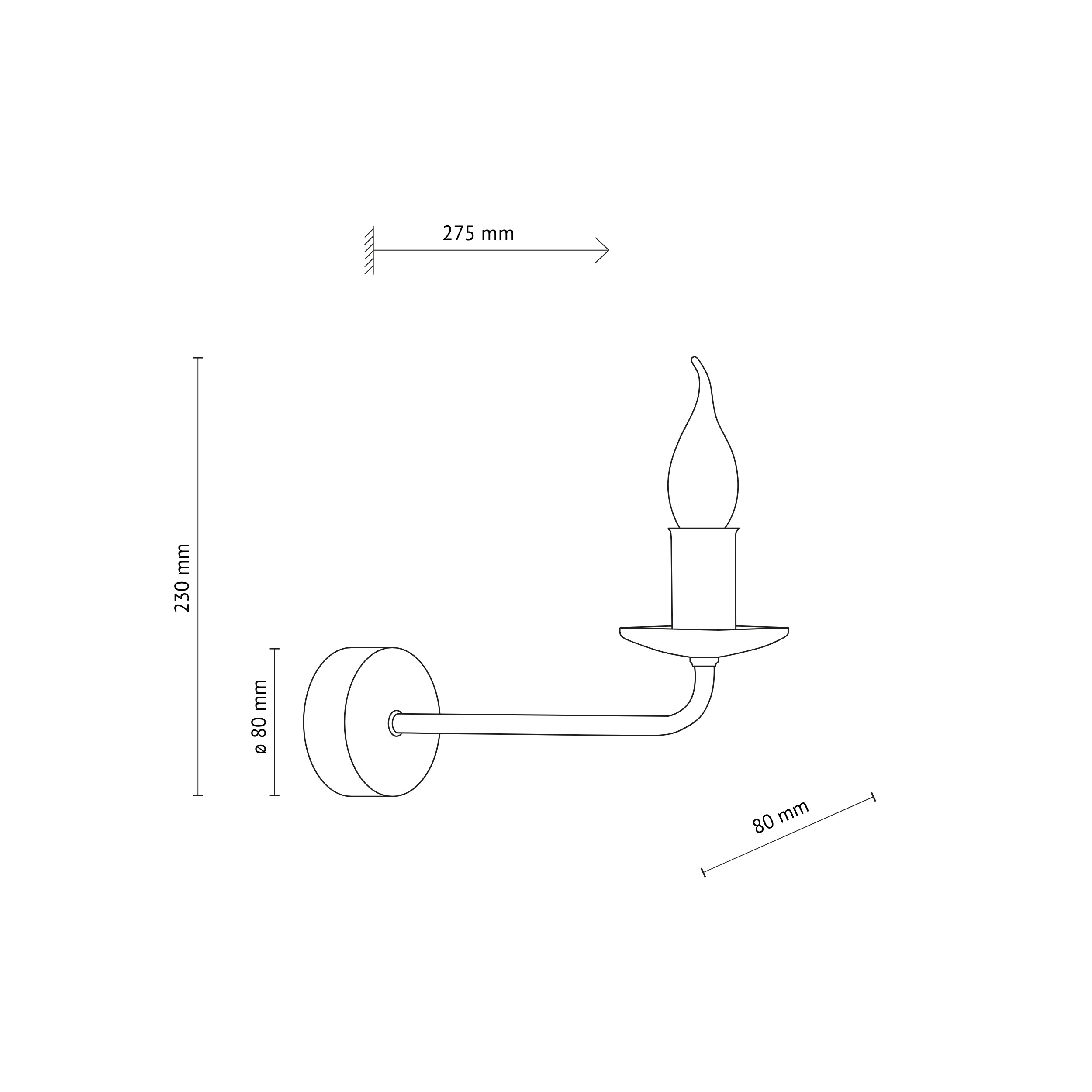 LIMAL SABIA KINKIET 1XE14 LIMAL SABIA KINKIET 1XE14