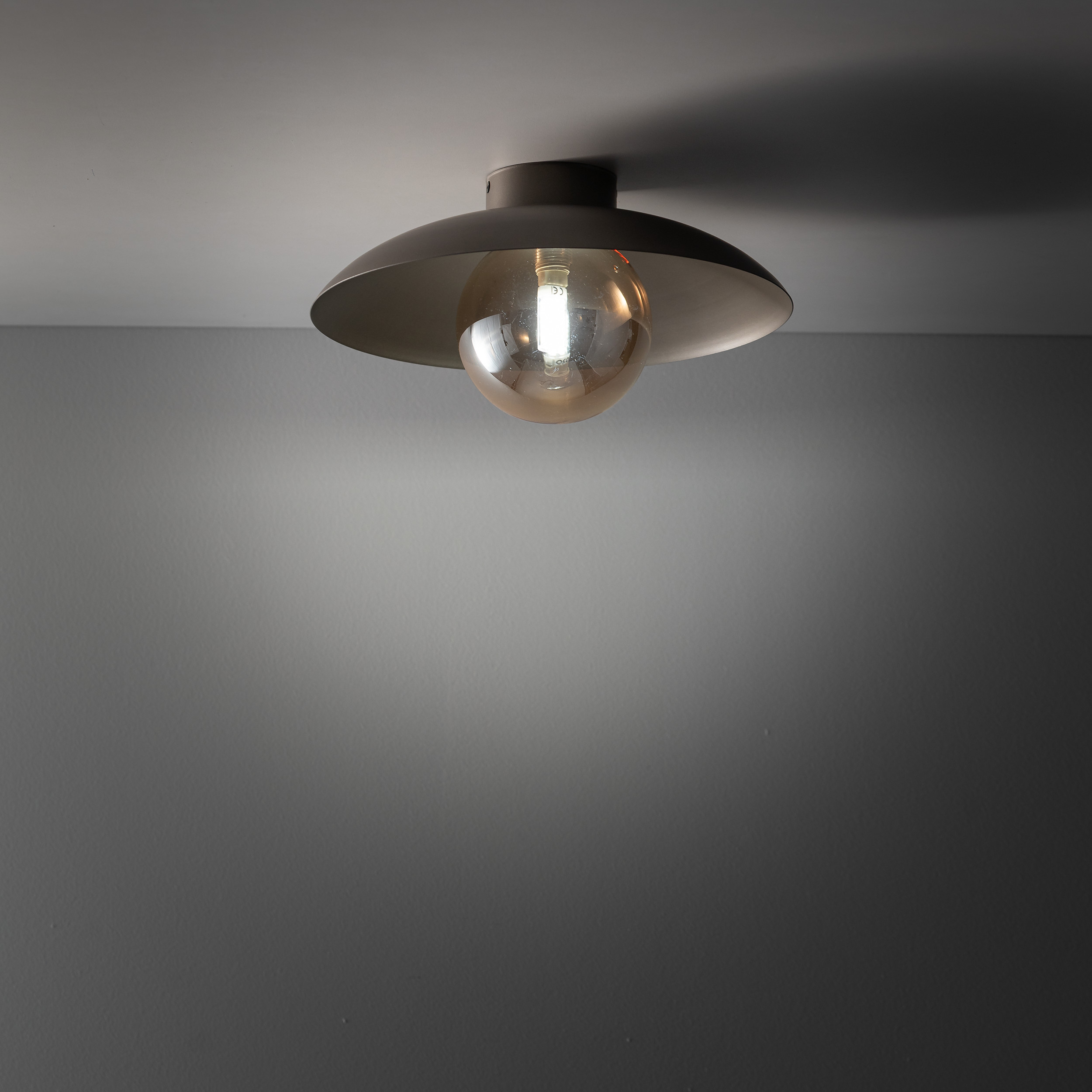 SLATE NEW BROWN GLASS KINKIET 1XG9 SLATE NEW BROWN GLASS KINKIET 1XG9