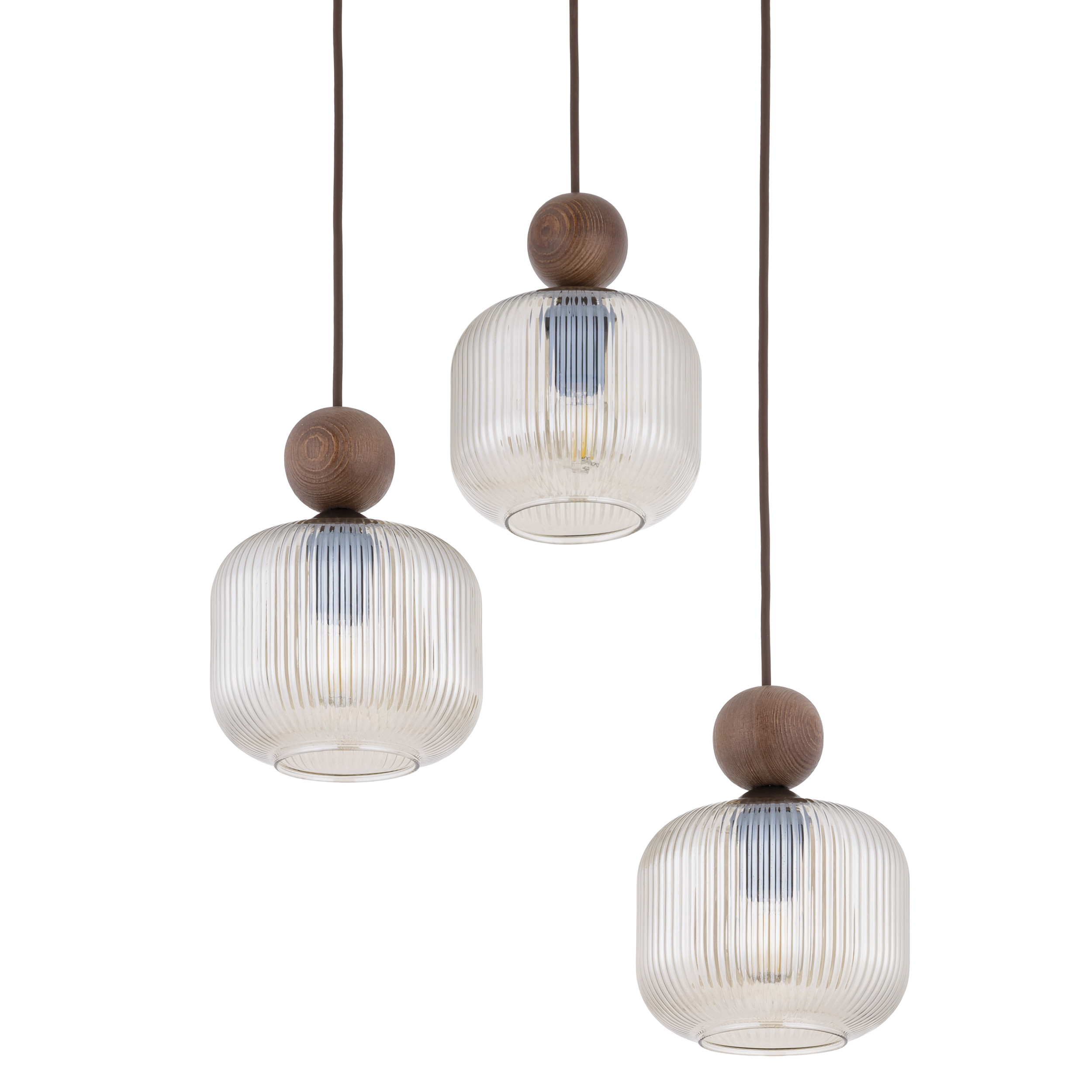 BALLO ORZECH LAMPA WISZĄCA 3XE14 KOŁO BALLO ORZECH LAMPA WISZĄCA 3XE14 KOŁO