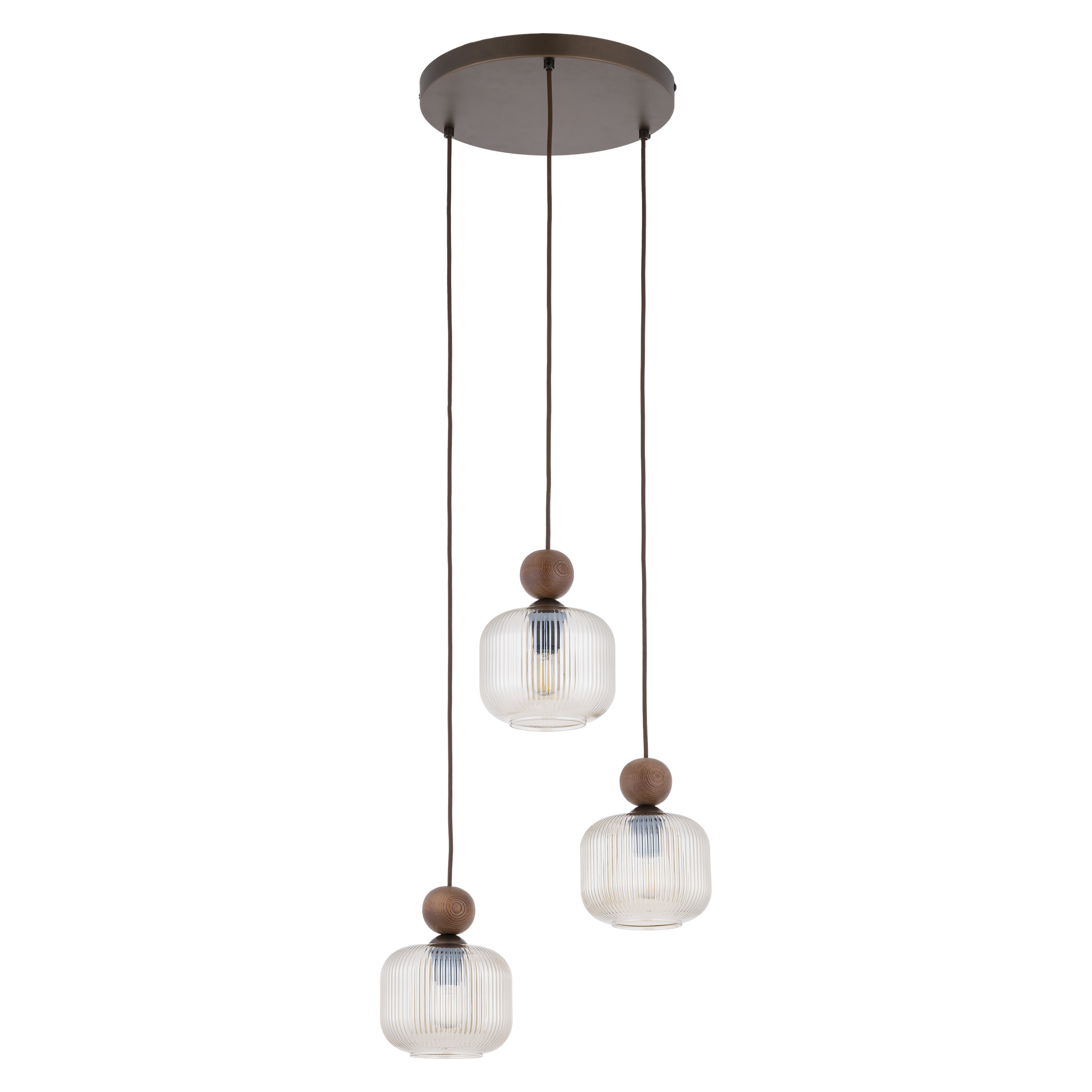 BALLO ORZECH LAMPA WISZĄCA 3XE14 KOŁO BALLO ORZECH LAMPA WISZĄCA 3XE14 KOŁO