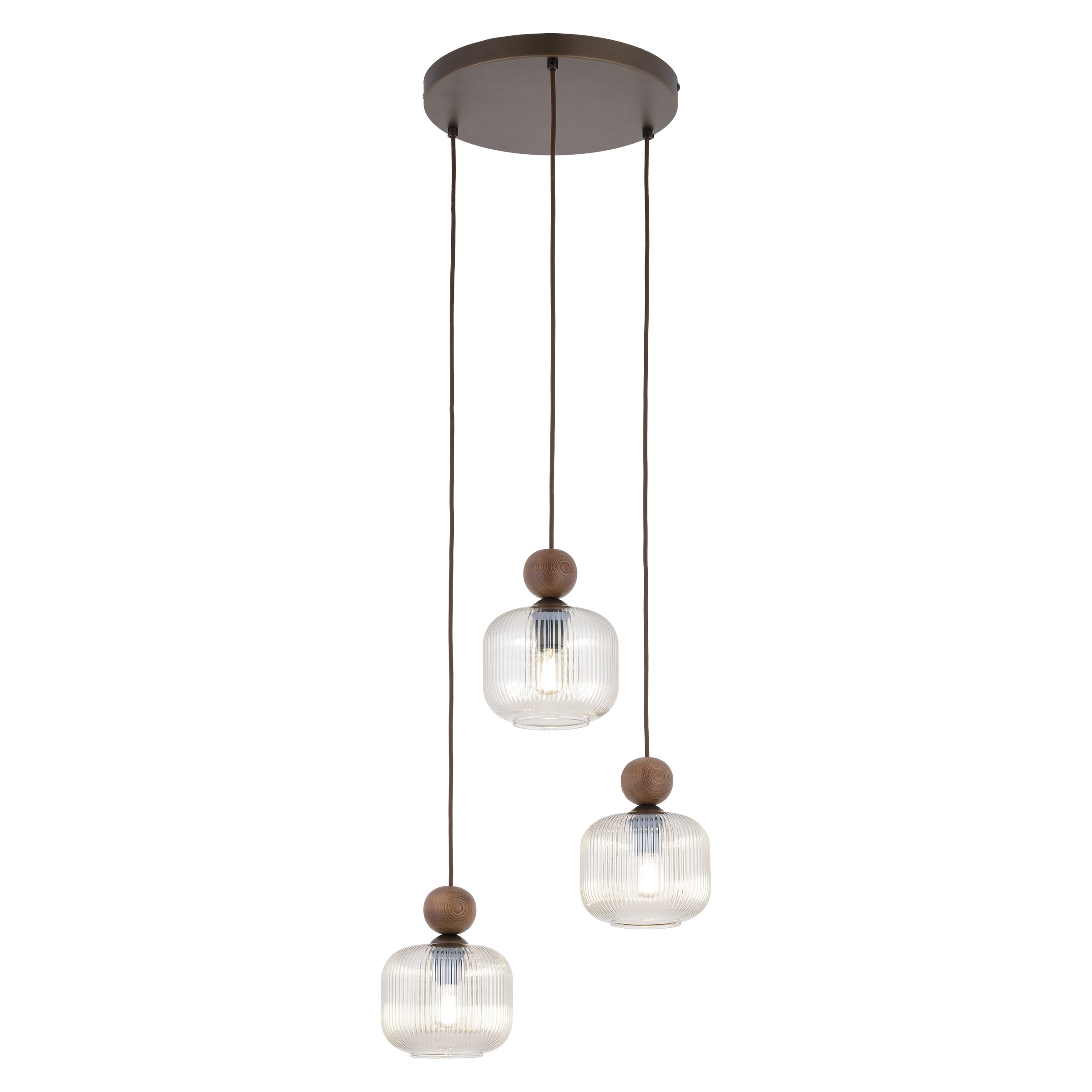 BALLO ORZECH LAMPA WISZĄCA 3XE14 KOŁO BALLO ORZECH LAMPA WISZĄCA 3XE14 KOŁO