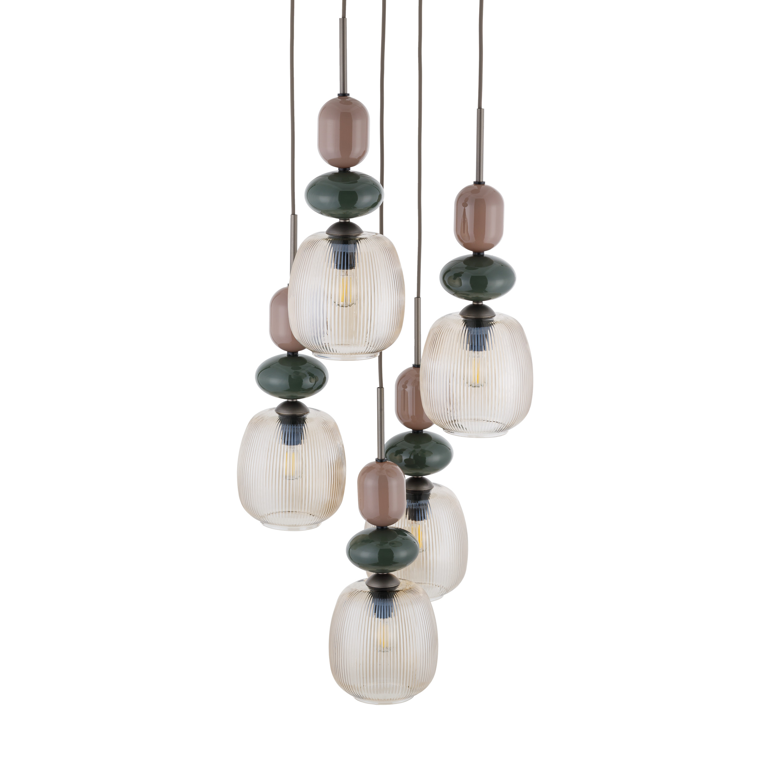 ZEN NEW BROWN BOTTI COGNAC LAMPA WISZĄCA 5XE14 KOŁO ZEN NEW BROWN BOTTI COGNAC LAMPA WISZĄCA 5XE14 KOŁO