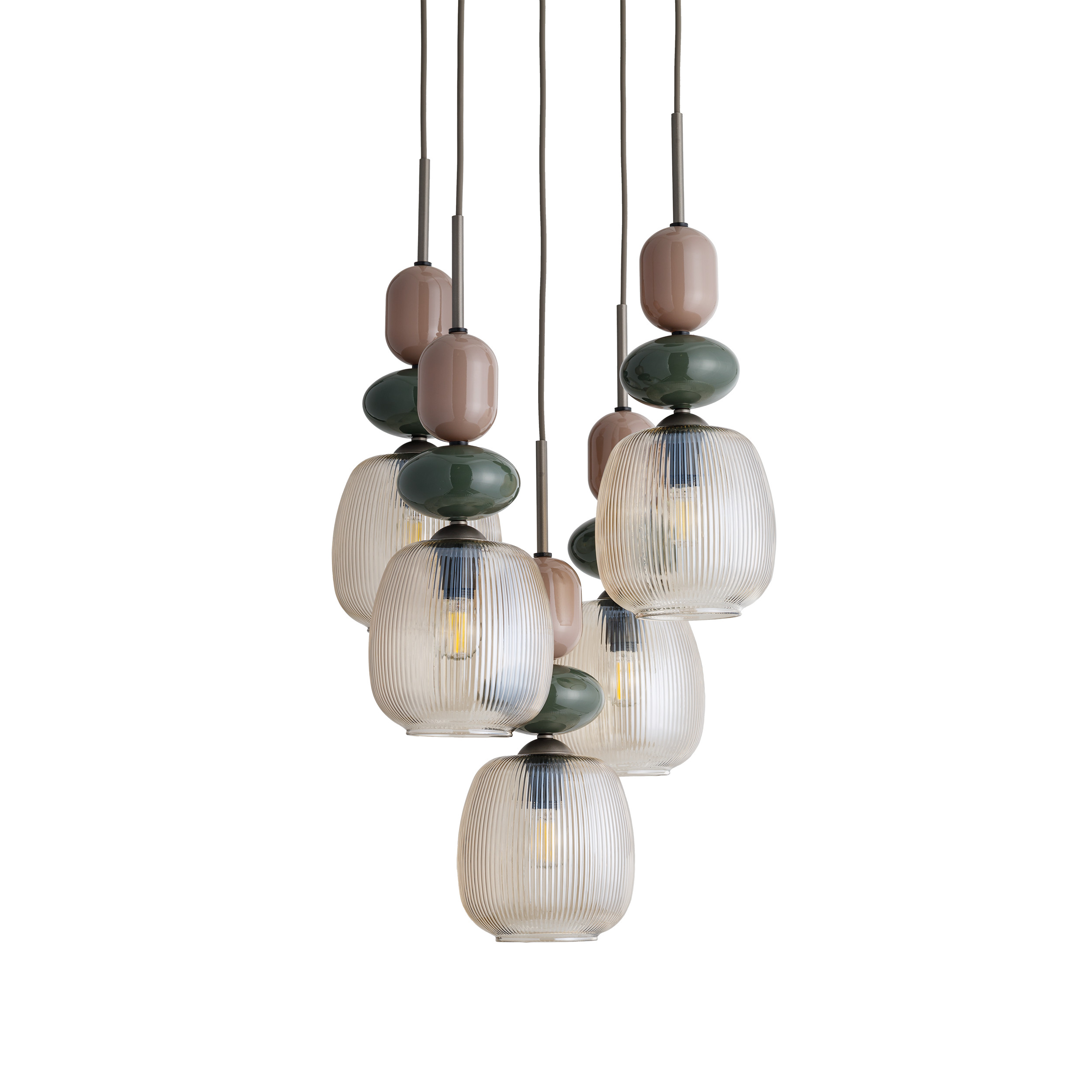 ZEN NEW BROWN BOTTI COGNAC LAMPA WISZĄCA 5XE14 KOŁO ZEN NEW BROWN BOTTI COGNAC LAMPA WISZĄCA 5XE14 KOŁO
