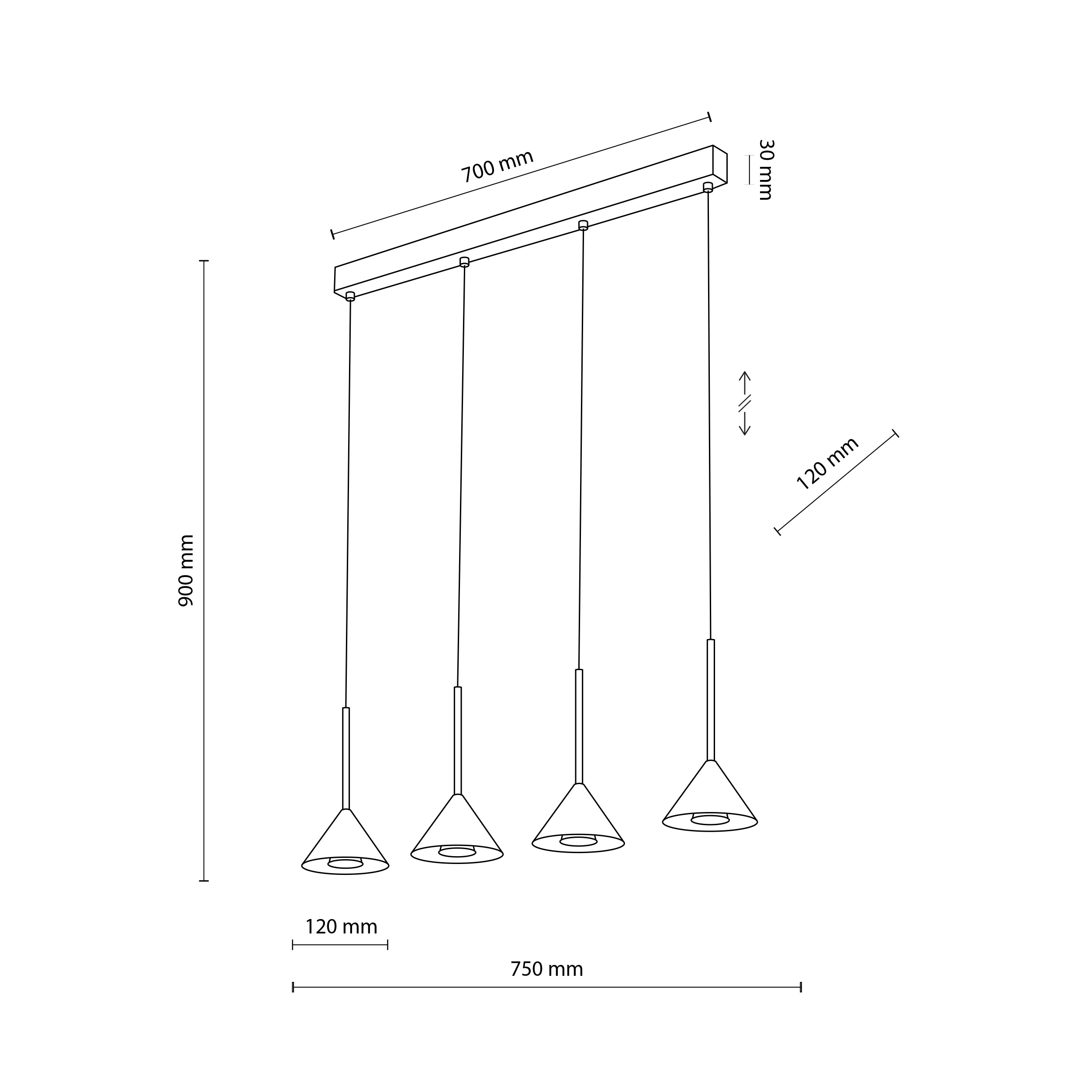 CONO MINI SABIA LAMPA WISZĄCA 4XGU10 CONO MINI SABIA LAMPA WISZĄCA 4XGU10