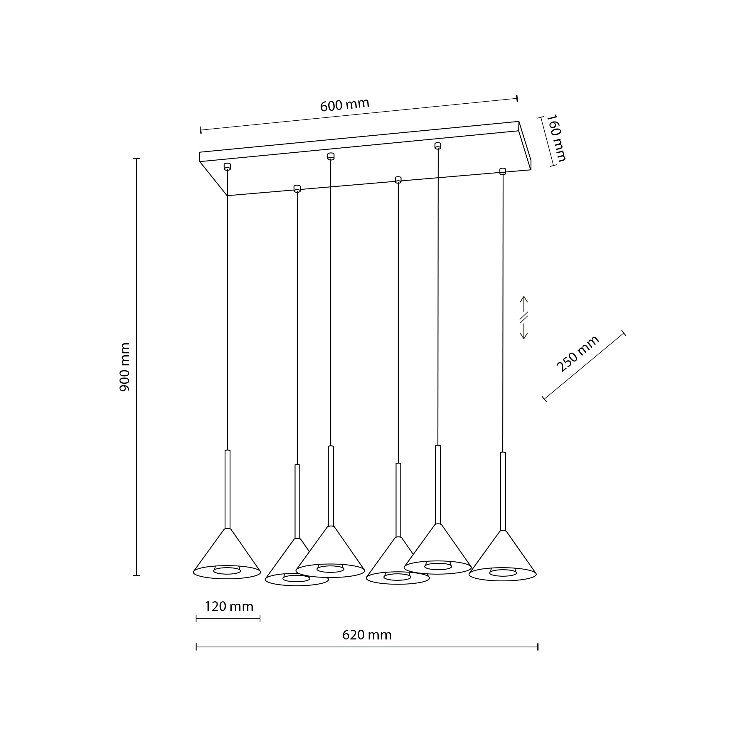 CONO MINI SABIA LAMPA WISZĄCA 6XGU10 CONO MINI SABIA LAMPA WISZĄCA 6XGU10