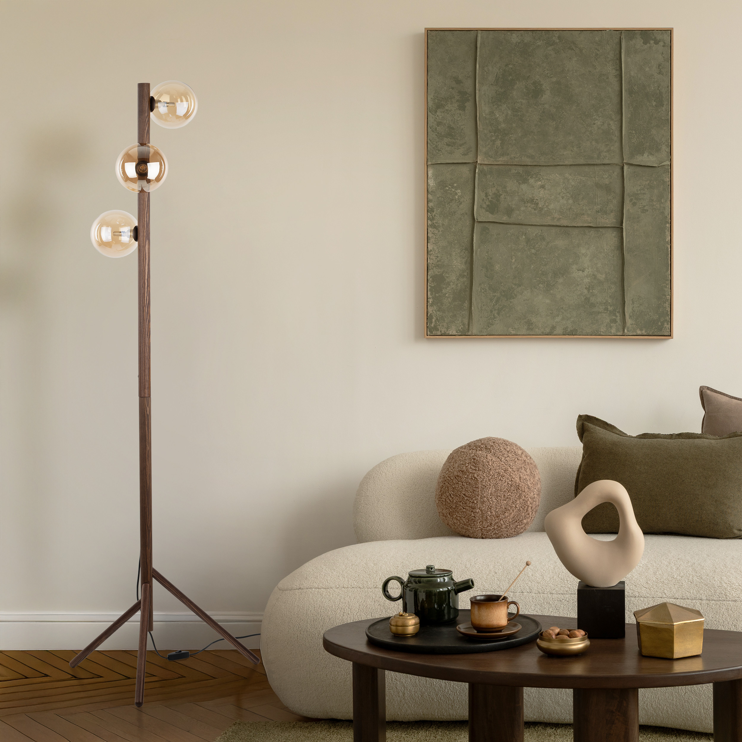 ESTERA WOOD ORZECH BURSZTYN LAMPA PODŁOGOWA 3XG9 ESTERA WOOD ORZECH BURSZTYN LAMPA PODŁOGOWA 3XG9