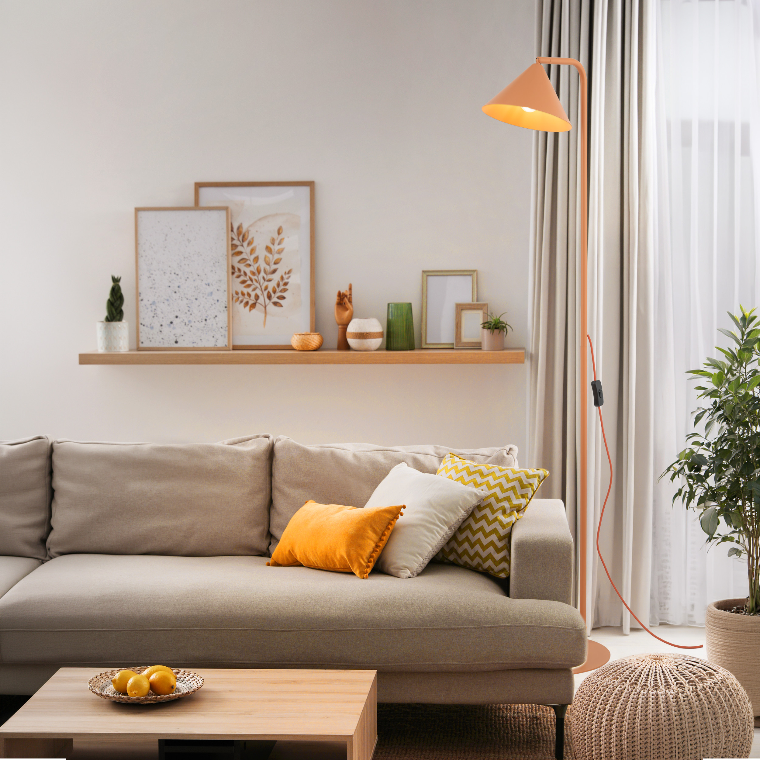 CONO SALMON LAMPA PODŁOGOWA 1XE14 CONO SALMON LAMPA PODŁOGOWA 1XE14