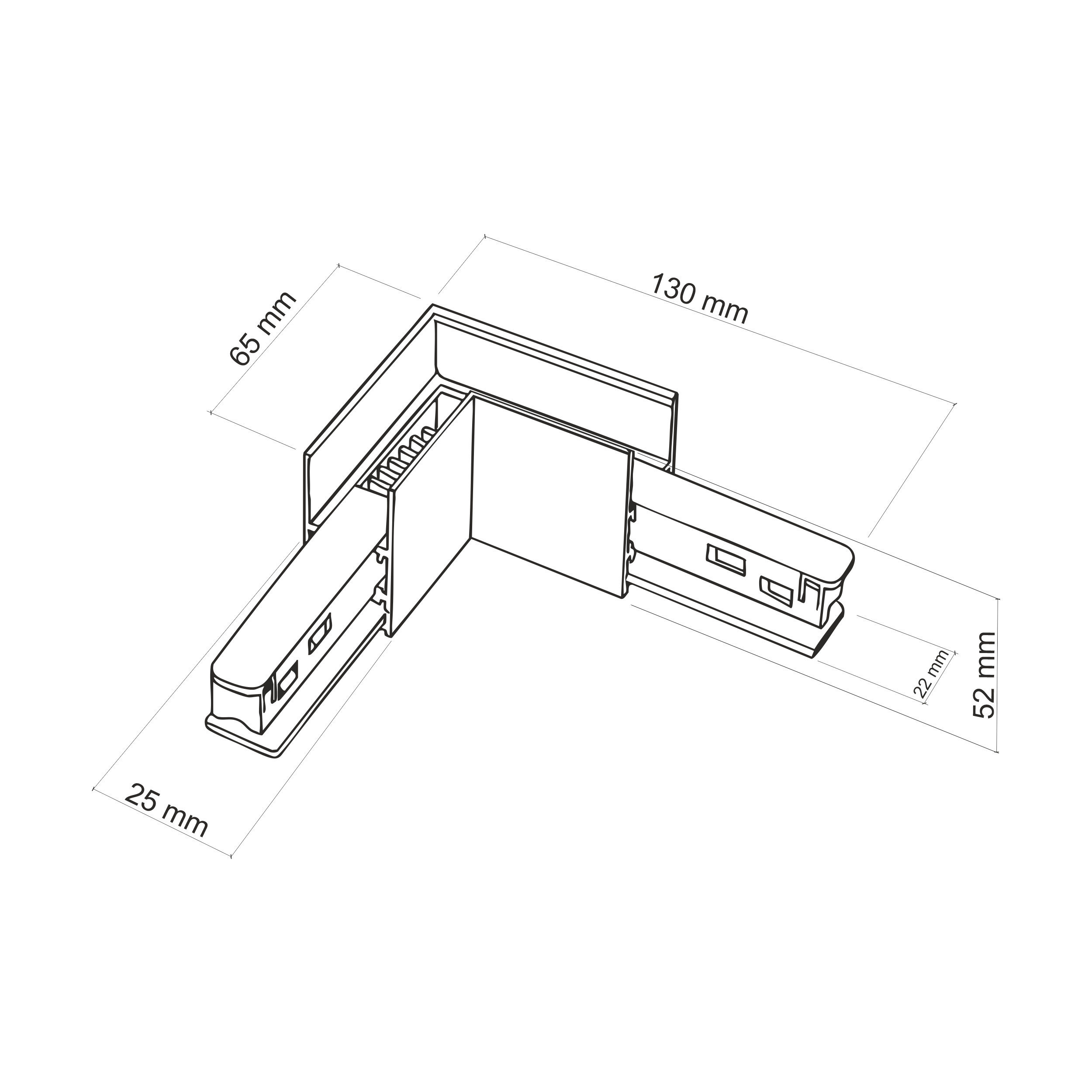 MAGNETIC EASY ŁĄCZNIK L+FLEX WHITE DO SZYNY NATYNKOWEJ
